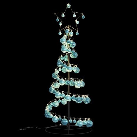 Kerstboom lichtkegel met kerstballen 80 LED&apos;s warmwitte 120 cm 6