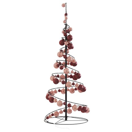 Kerstboom lichtkegel met kerstballen 80 LED&apos;s warmwitte 120 cm 4