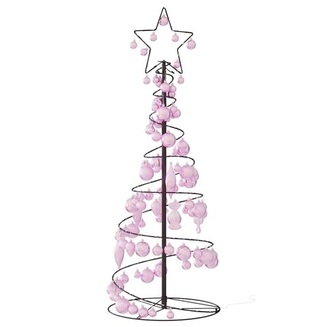 Kerstboom lichtkegel met kerstballen 80 LED&apos;s warmwitte 120 cm 5