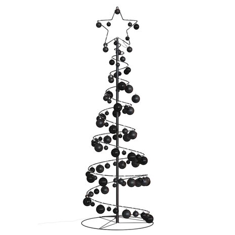 Kerstboom lichtkegel met kerstballen 100 LED&apos;s warmwitte 150 cm 3