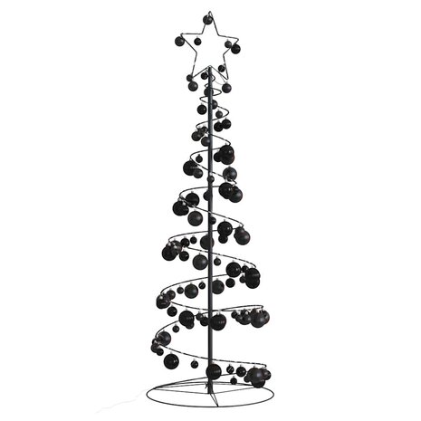 Kerstboom lichtkegel met kerstballen 100 LED&apos;s warmwitte 150 cm 5