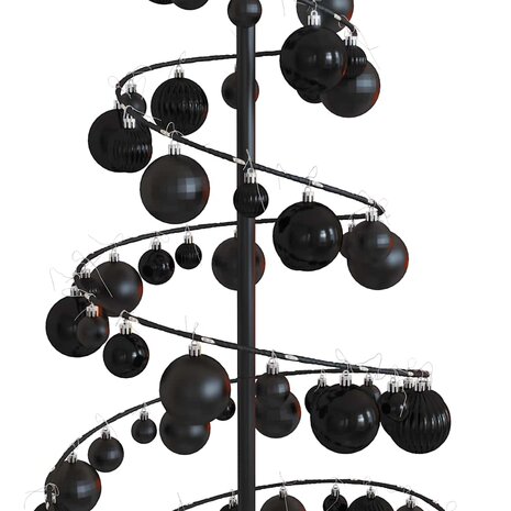 Kerstboom lichtkegel met kerstballen 100 LED&apos;s warmwitte 150 cm 9