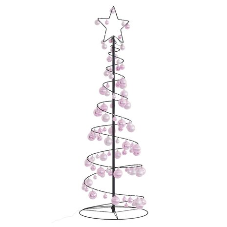 Kerstboom lichtkegel met kerstballen 100 LED&apos;s warmwitte 150 cm 1