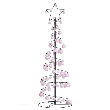 Kerstboom lichtkegel met kerstballen 100 LED&apos;s warmwitte 150 cm 3