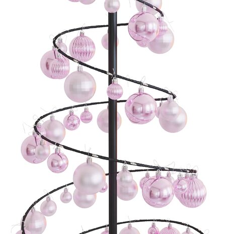 Kerstboom lichtkegel met kerstballen 100 LED&apos;s warmwitte 150 cm 9