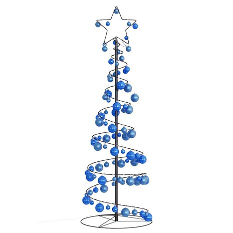 Kerstboom lichtkegel met kerstballen 100 LED&apos;s warmwitte 150 cm 3