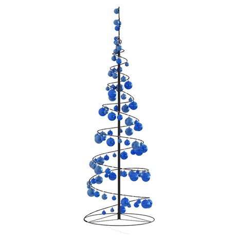 Kerstboom lichtkegel met kerstballen 100 LED&apos;s warmwitte 150 cm 4