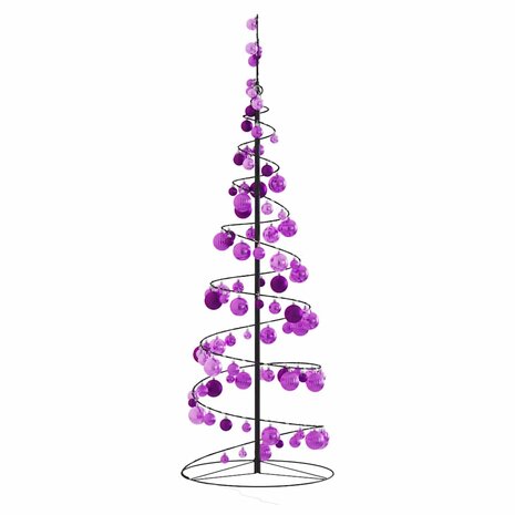 Kerstboom lichtkegel met kerstballen 100 LED&apos;s warmwitte 150 cm 4