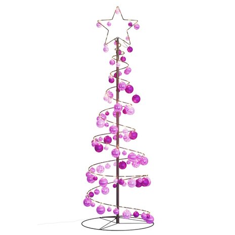 Kerstboom lichtkegel met kerstballen 100 LED&apos;s warmwitte 150 cm 7