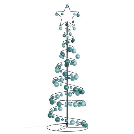 Kerstboom lichtkegel met kerstballen 100 LED&apos;s warmwitte 150 cm 3