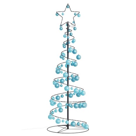 Kerstboom lichtkegel met kerstballen 100 LED&apos;s warmwitte 150 cm 3