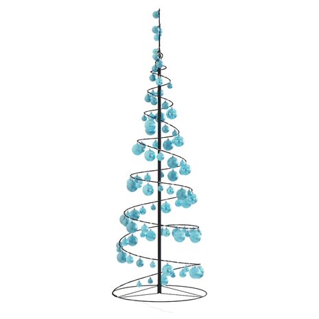 Kerstboom lichtkegel met kerstballen 100 LED&apos;s warmwitte 150 cm 4