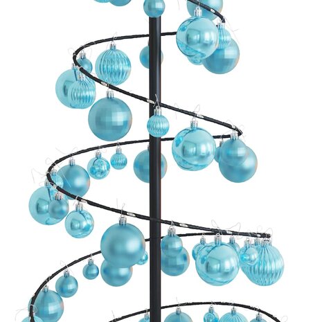 Kerstboom lichtkegel met kerstballen 100 LED&apos;s warmwitte 150 cm 9