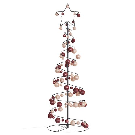 Kerstboom lichtkegel met kerstballen 100 LED&apos;s warmwitte 150 cm 3