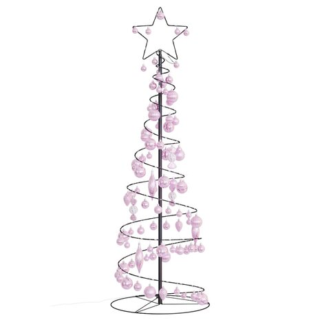 Kerstboom lichtkegel met kerstballen 100 LED&apos;s warmwitte 150 cm 3