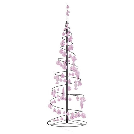 Kerstboom lichtkegel met kerstballen 100 LED&apos;s warmwitte 150 cm 4