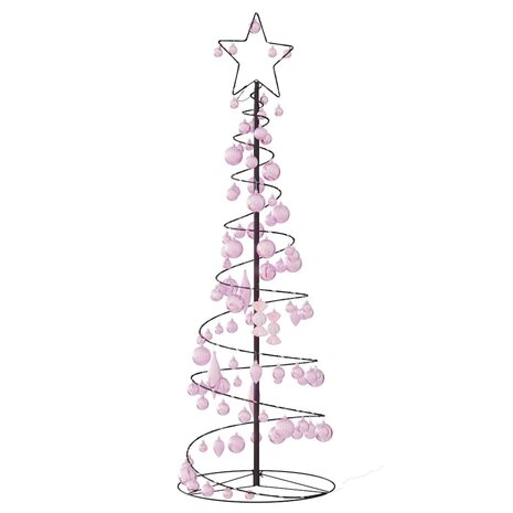 Kerstboom lichtkegel met kerstballen 100 LED&apos;s warmwitte 150 cm 5