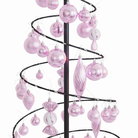 Kerstboom lichtkegel met kerstballen 100 LED&apos;s warmwitte 150 cm 9