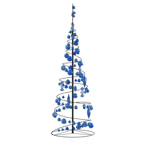 Kerstboom lichtkegel met kerstballen 100 LED&apos;s warmwitte 150 cm 4