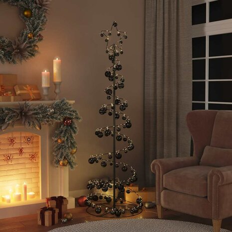 Kerstboom lichtkegel met kerstballen 120 LED&apos;s warmwitte 180 cm 2