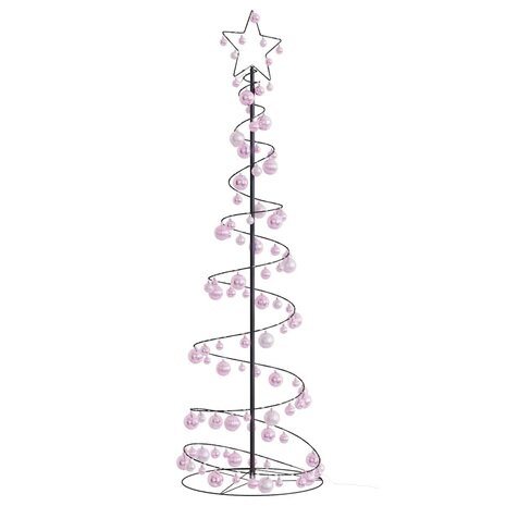 Kerstboom lichtkegel met kerstballen 120 LED&apos;s warmwitte 180 cm 1