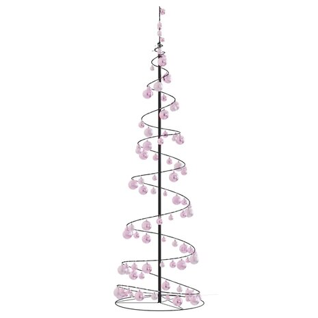 Kerstboom lichtkegel met kerstballen 120 LED&apos;s warmwitte 180 cm 4