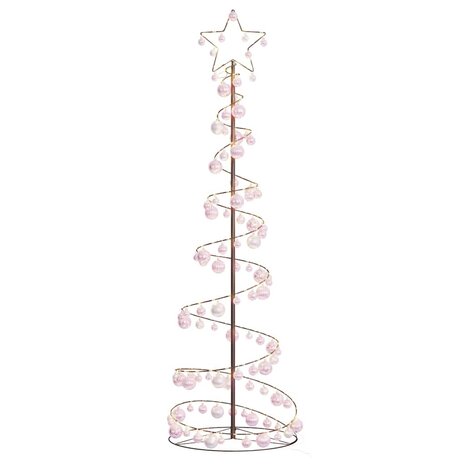 Kerstboom lichtkegel met kerstballen 120 LED&apos;s warmwitte 180 cm 7