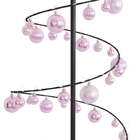 Kerstboom lichtkegel met kerstballen 120 LED&apos;s warmwitte 180 cm 9