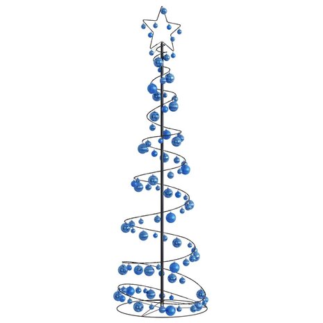 Kerstboom lichtkegel met kerstballen 120 LED&apos;s warmwitte 180 cm 1