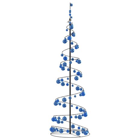 Kerstboom lichtkegel met kerstballen 120 LED&apos;s warmwitte 180 cm 4