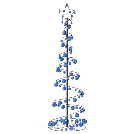 Kerstboom lichtkegel met kerstballen 120 LED&apos;s warmwitte 180 cm 5