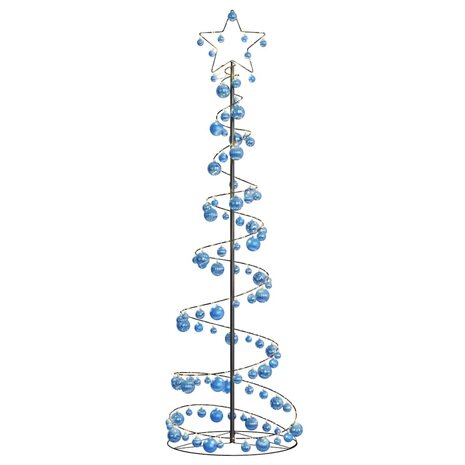 Kerstboom lichtkegel met kerstballen 120 LED&apos;s warmwitte 180 cm 7