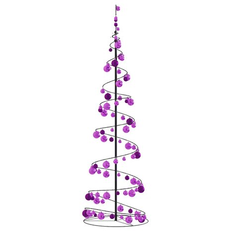 Kerstboom lichtkegel met kerstballen 120 LED&apos;s warmwitte 180 cm 4