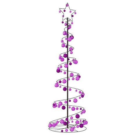 Kerstboom lichtkegel met kerstballen 120 LED&apos;s warmwitte 180 cm 5