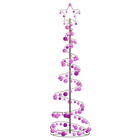 Kerstboom lichtkegel met kerstballen 120 LED&apos;s warmwitte 180 cm 7