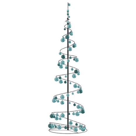 Kerstboom lichtkegel met kerstballen 120 LED&apos;s warmwitte 180 cm 4