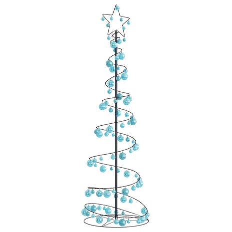 Kerstboom lichtkegel met kerstballen 120 LED&apos;s warmwitte 180 cm 1