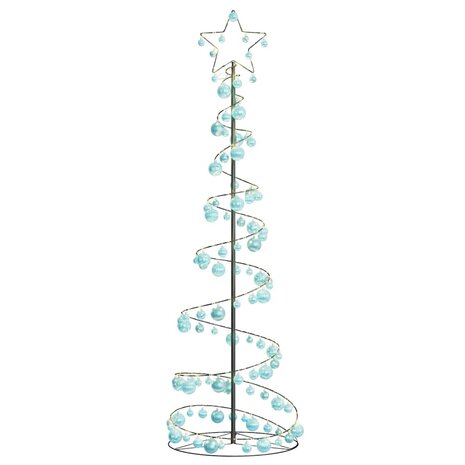 Kerstboom lichtkegel met kerstballen 120 LED&apos;s warmwitte 180 cm 7