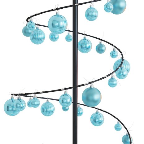 Kerstboom lichtkegel met kerstballen 120 LED&apos;s warmwitte 180 cm 9