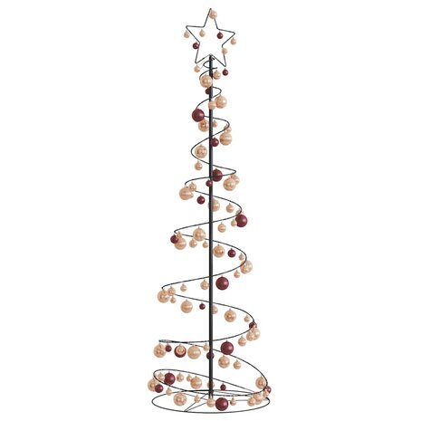 Kerstboom lichtkegel met kerstballen 120 LED&apos;s warmwitte 180 cm 1