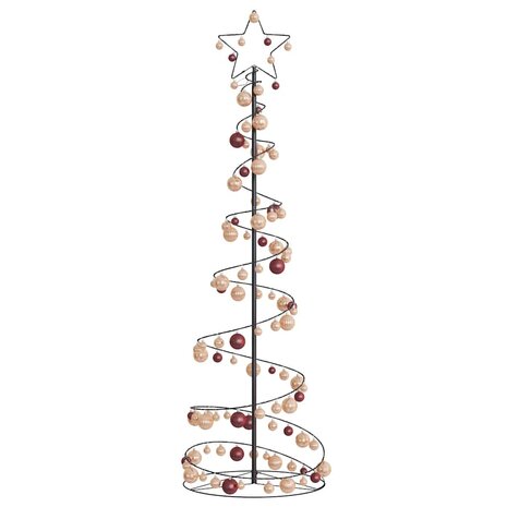 Kerstboom lichtkegel met kerstballen 120 LED&apos;s warmwitte 180 cm 3