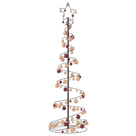 Kerstboom lichtkegel met kerstballen 120 LED&apos;s warmwitte 180 cm 5