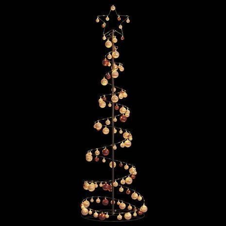 Kerstboom lichtkegel met kerstballen 120 LED&apos;s warmwitte 180 cm 6