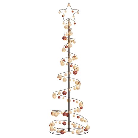 Kerstboom lichtkegel met kerstballen 120 LED&apos;s warmwitte 180 cm 7