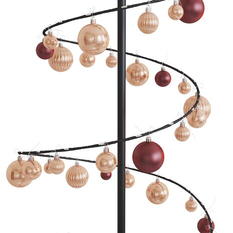 Kerstboom lichtkegel met kerstballen 120 LED&apos;s warmwitte 180 cm 9