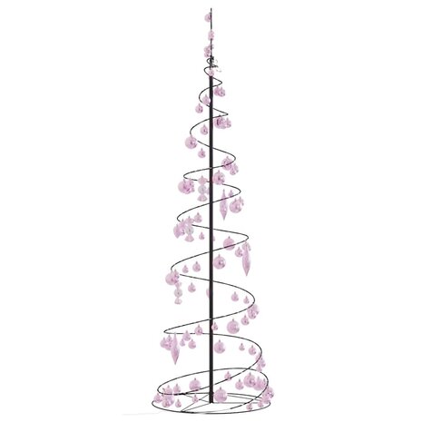 Kerstboom lichtkegel met kerstballen 120 LED&apos;s warmwitte 180 cm 4