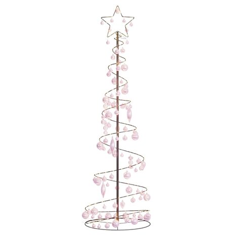 Kerstboom lichtkegel met kerstballen 120 LED&apos;s warmwitte 180 cm 7