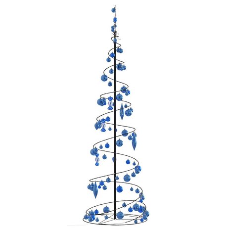 Kerstboom lichtkegel met kerstballen 120 LED&apos;s warmwitte 180 cm 4