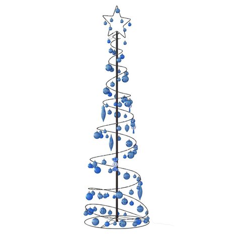 Kerstboom lichtkegel met kerstballen 120 LED&apos;s warmwitte 180 cm 5