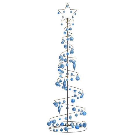 Kerstboom lichtkegel met kerstballen 120 LED&apos;s warmwitte 180 cm 7